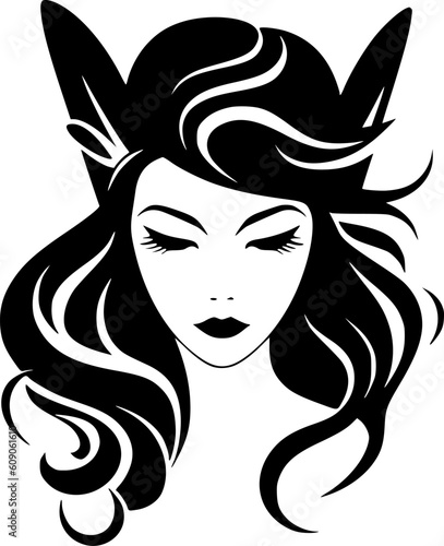 Fairy | Black and White Vector illustration photo
