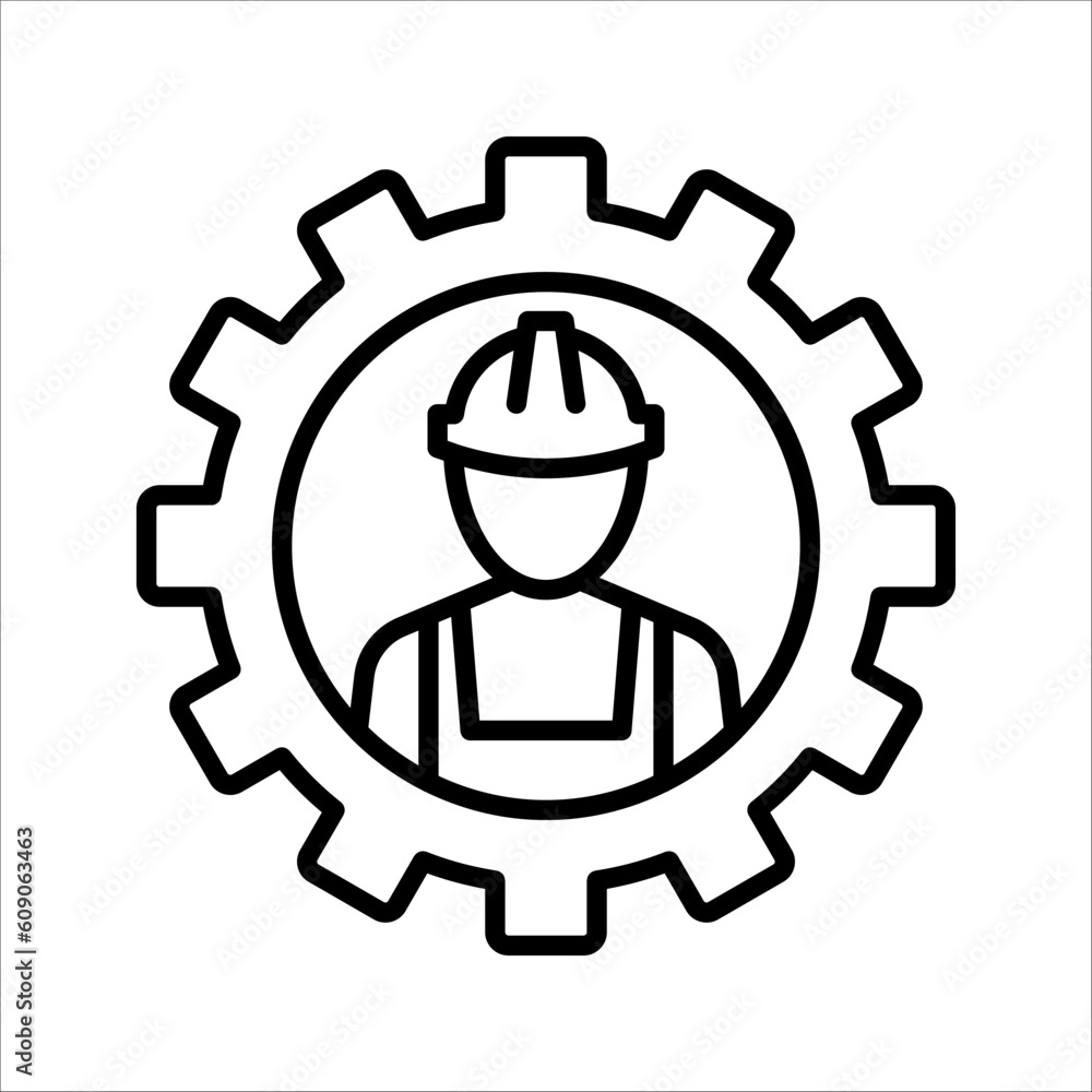 Technician icon with simple design, Repairman icon vector illustration on white background Technician icon with simple design, Repairman icon vector illustration on white background