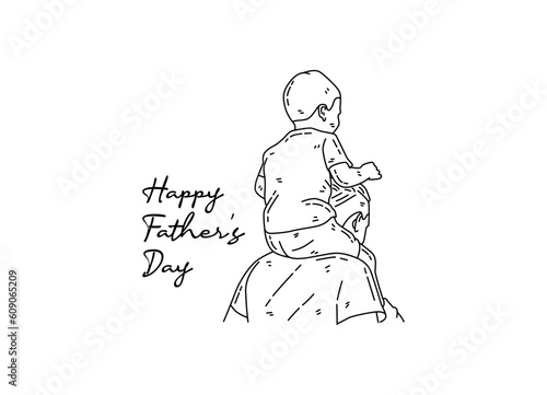 line art of happy father's day good for happy father's day celebrate. line art. illustration.