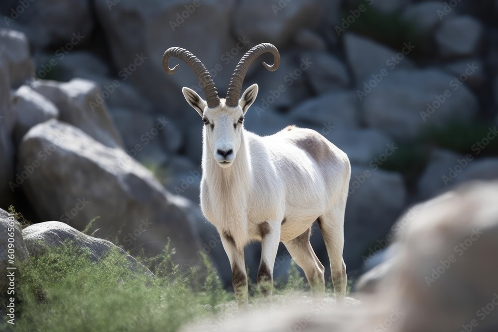 Addax goat in the natural environment Generative AI Addax goat in the natural environment Generative AI