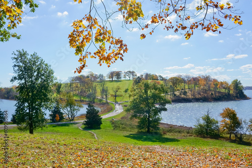 Autumn scenery of World’s End Hingham MA USA