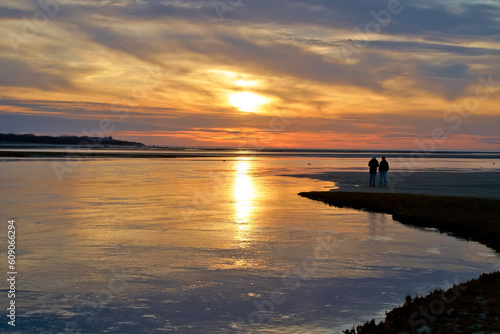 Sunset on Paine’s creek beach Cape Cod MA USA photo