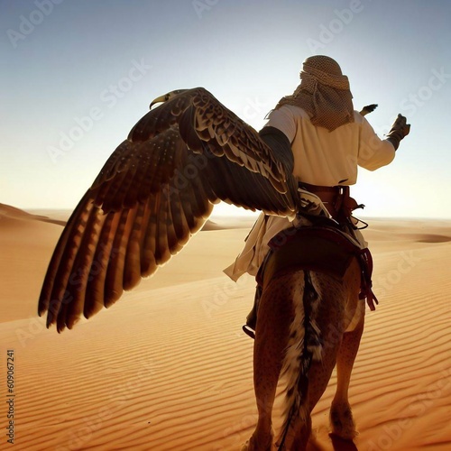 Falconry bird of prey with people