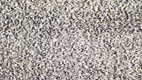 Pre Y2K, 4K Retro-active vintage interference TV screen noise. A nostalgic VFX element. Analogues old-school VHS television signal with its glitchy, distorted visuals and broadcast interference photo