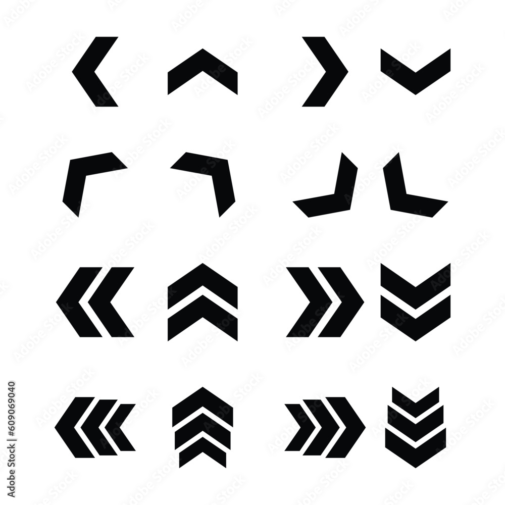 Arrow vector collection. Arrow shapes icon. cursoe flat style isolated on white background Arrow vector collection. Arrow shapes icon. cursoe flat style isolated on white background