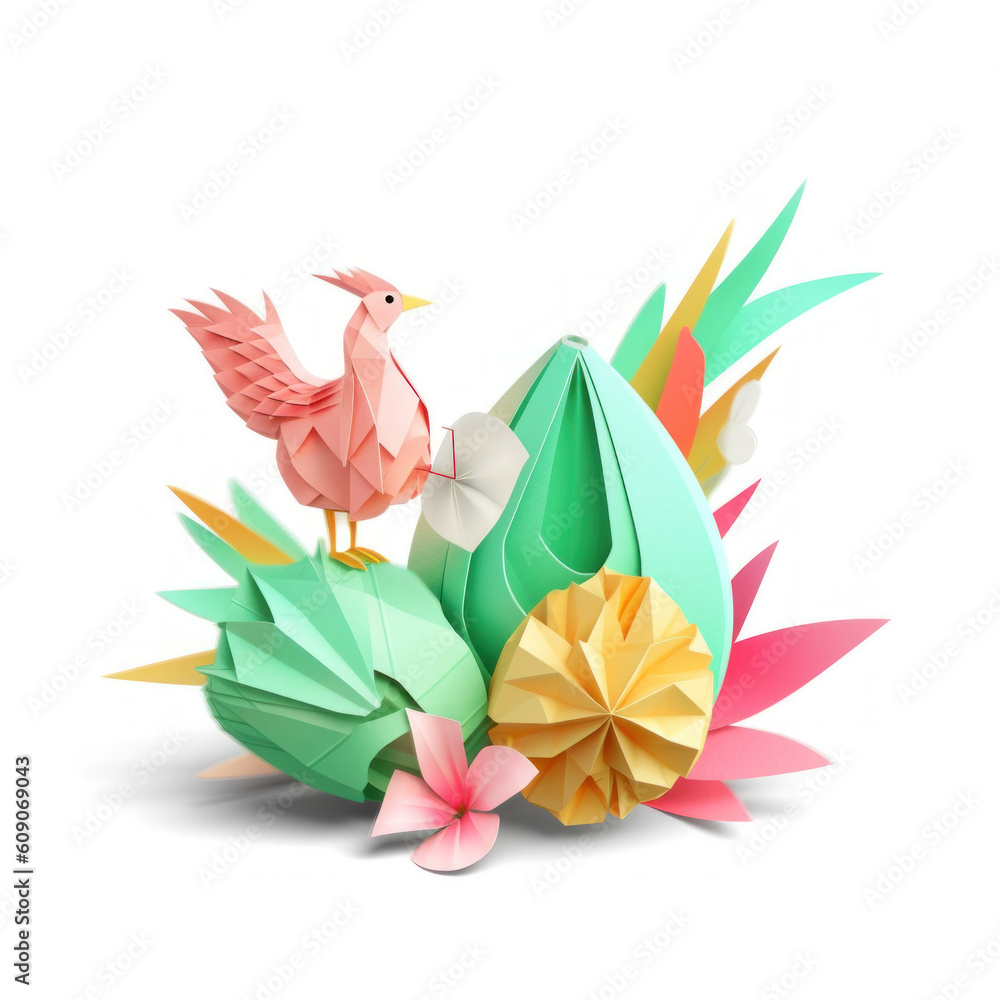 Generative AI Multi-dimensional paper oirigami craft paper Easter Generative AI Multi-dimensional paper oirigami craft paper Easter