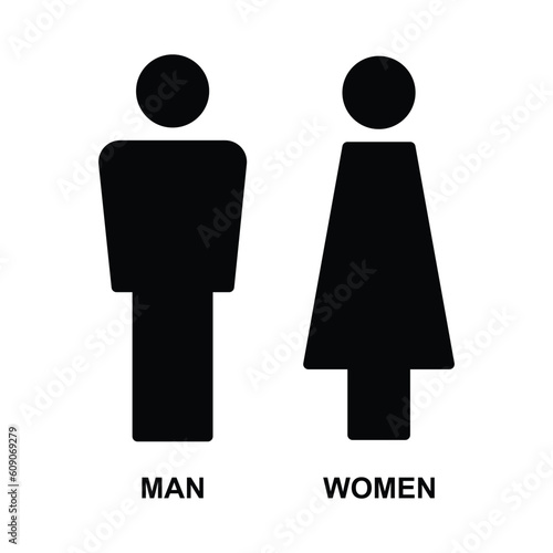 toilet vector icons set, male or female symbol. Simple basic sign icon restroom. 