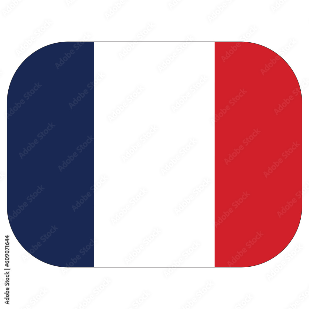 French flag in rectangle shape. Flag of France in rectangle shape.