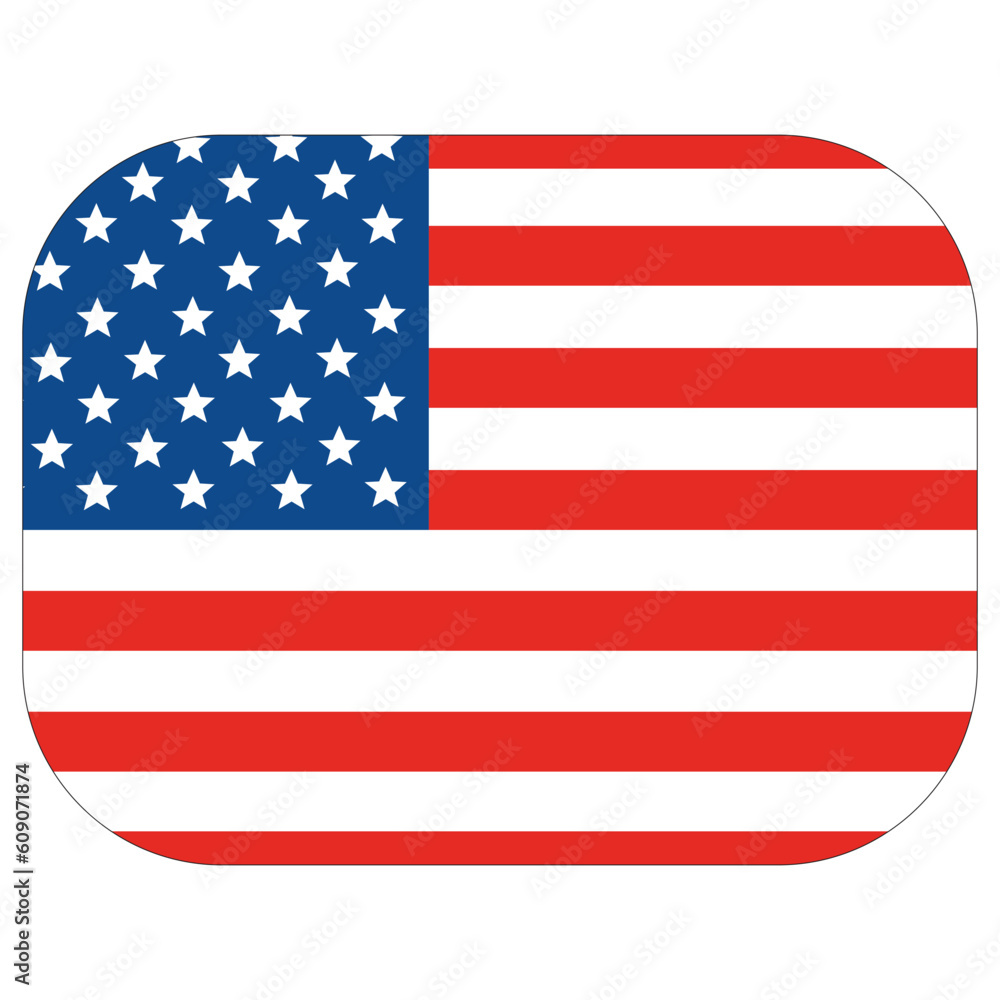 Fototapeta premium USA flag in rectangle design. United State of America flag in a rectangle design