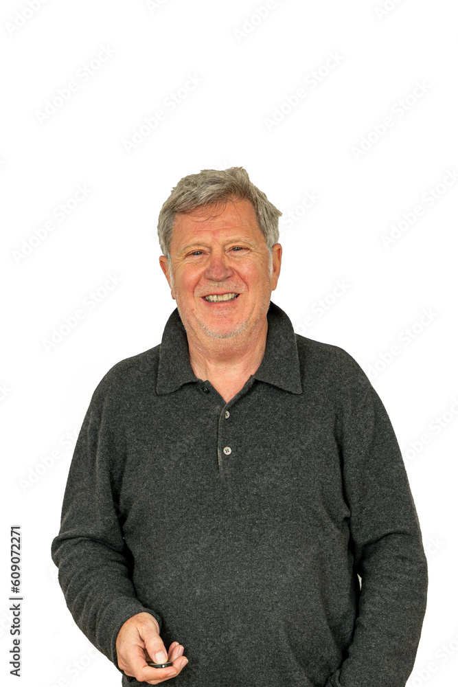 smiling positive looking senior man isolated on white smiling positive looking senior man isolated on white