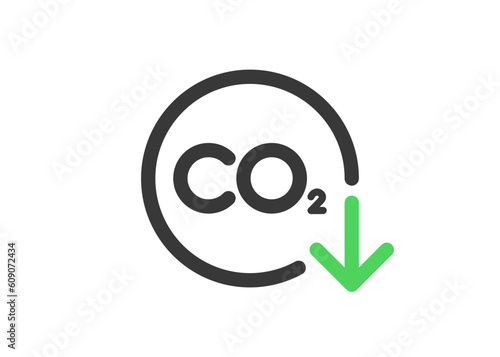 CO2 reduction line icon. Clipart image isolated on white background photo