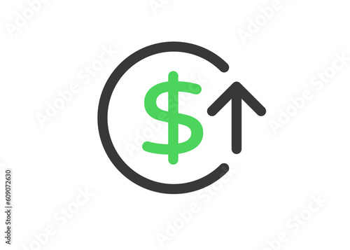 Increase costs line icon. Clipart image isolated on white background