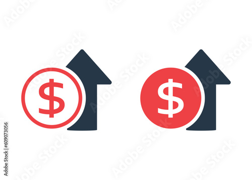 Rising costs simple icon. Clipart image isolated on white background