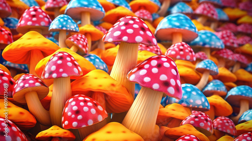 Colorful Mushrooms Wallpaper