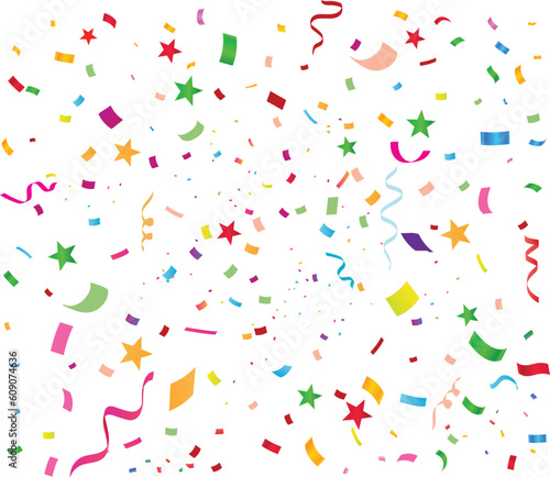 Colorful Falling Confetti, Birthday Celebration