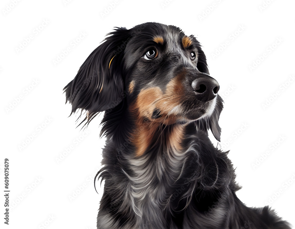 portrait of a dog on transparent background (png) easy for decorate project