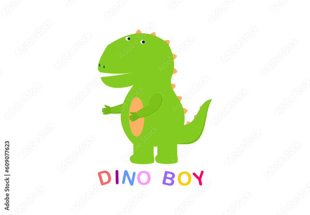 Cute character of green dinosaur for children Cute character of green dinosaur for children