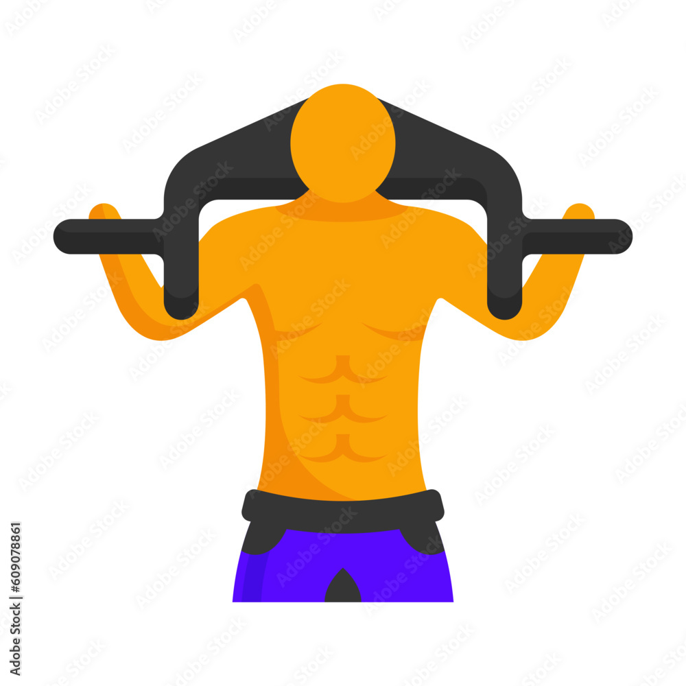 Lower Body Training concept, Standing Calf Raise vector color icon design, Fitness and Wellness symbol, Workout and Weightlifting sign, Personal training equipment stock illustration Lower Body Training concept, Standing Calf Raise vector color icon design, Fitness and Wellness symbol, Workout and Weightlifting sign, Personal training equipment stock illustration