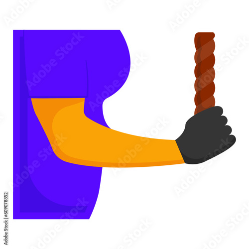 triceps rope pull downs concept, pushdowns brachii vector color icon design, Fitness and Wellness symbol, Workout and Weightlifting sign, Personal training equipment stock illustration