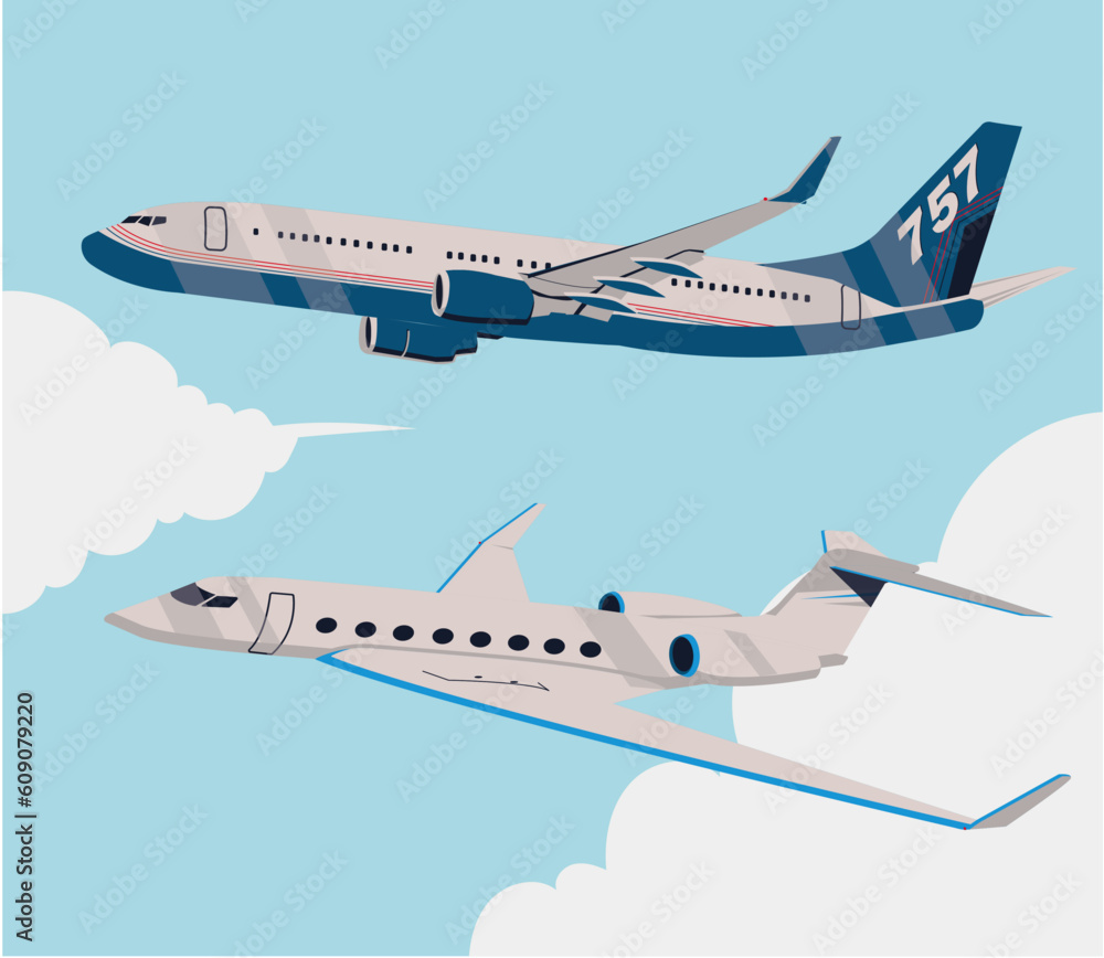 airplanes flying in the sky illustration