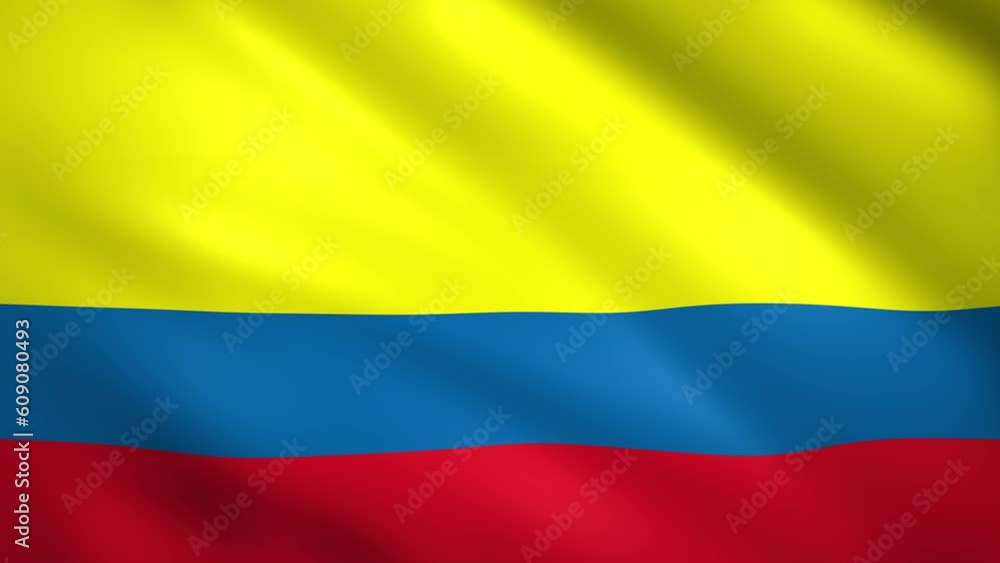 Flag of Republic of Colombia waving in the wind Flag of Republic of Colombia waving in the wind