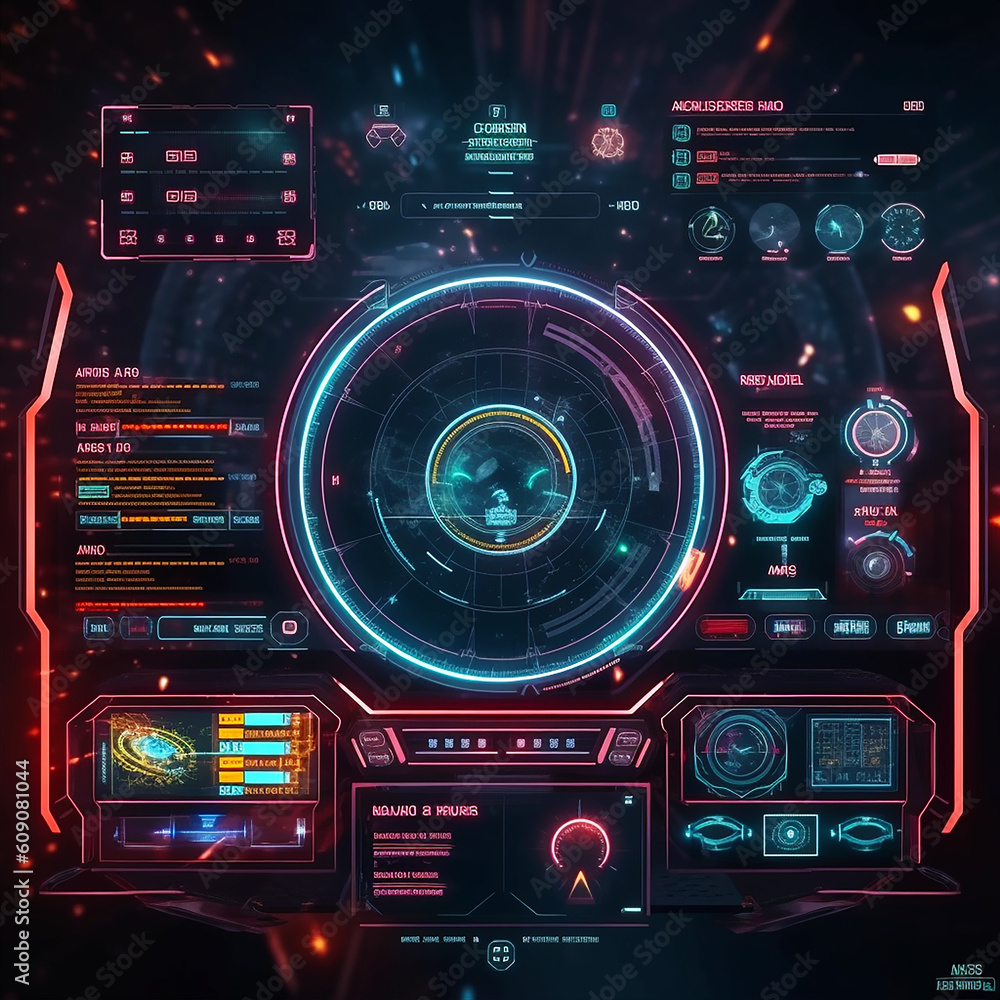 hud interface for game background, design technology background. generative ai hud interface for game background, design technology background. generative ai