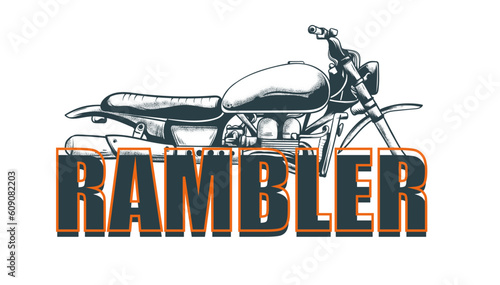 classic motorcycle rambler illustration