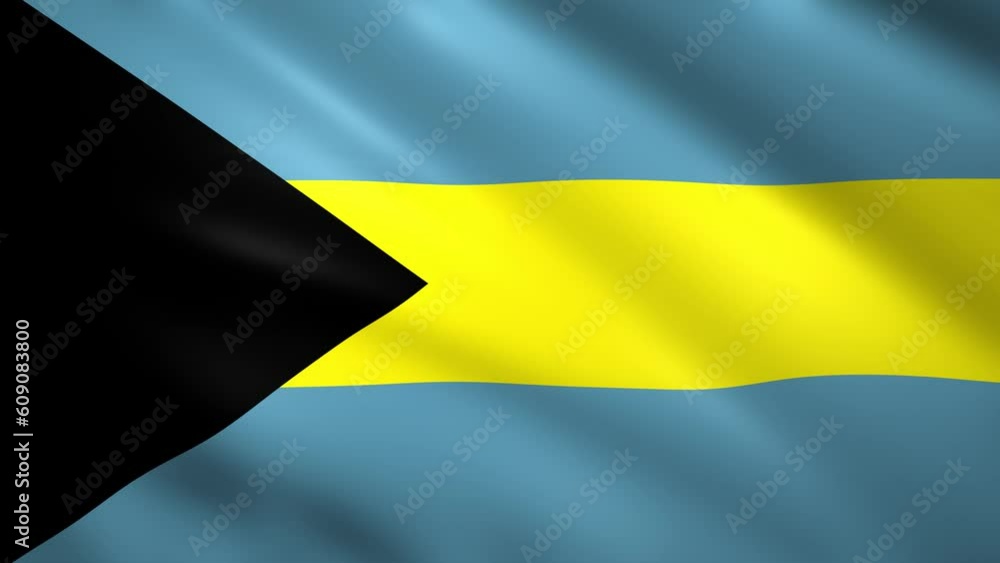 Flag of Bahamas country with black blue and yellow colors Flag of Bahamas country with black blue and yellow colors