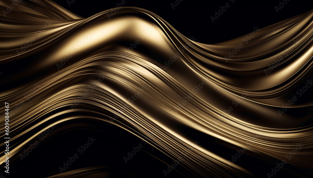 Smooth wave pattern in shiny, modern backdrop generated by AI