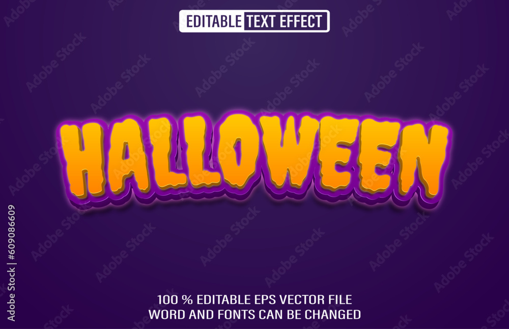 Halloween editable text effect 3d style template