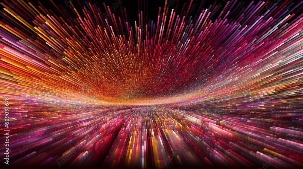 Beautiful red fiber optic cabling, Generative AI Beautiful red fiber optic cabling, Generative AI