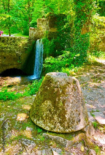 waterfall in the forest on Lison River photo