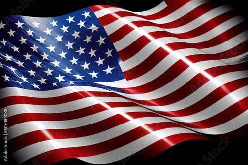 Memorial Day Banner. Premium Holiday Background featuring American Flag. Generative Ai