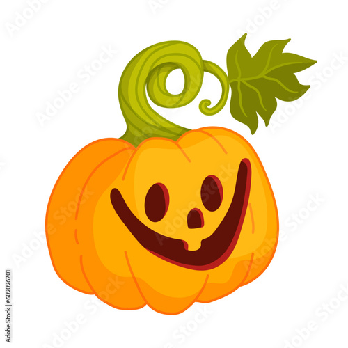 Funny pumpkin character for Halloween holiday.Vector graphics.