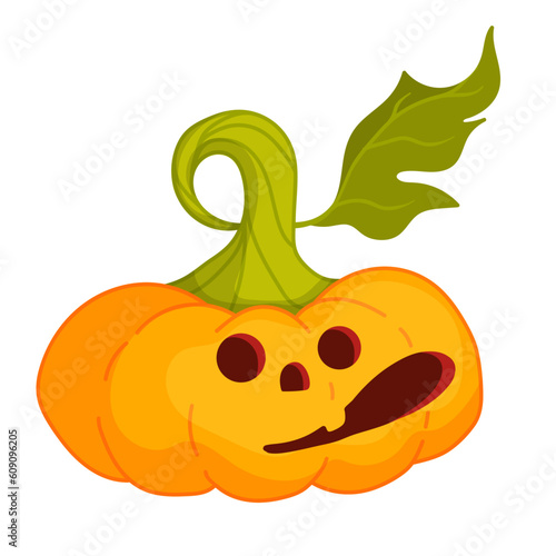 Funny pumpkin character for Halloween holiday.Vector graphics.