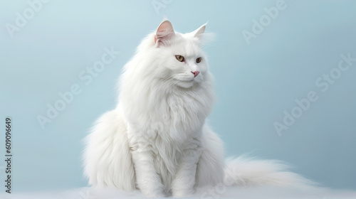Portrait of a cat. Fluffy beautiful animal. Generative AI
