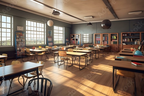 class room in the school with stuff professional photography ai generated