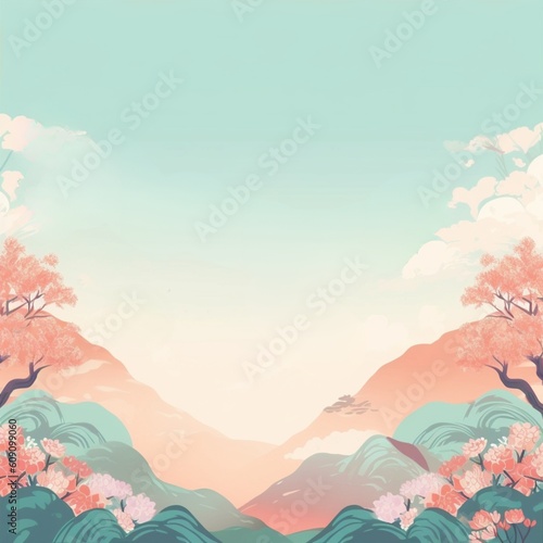  a Korean background image in pastel tones. © linen