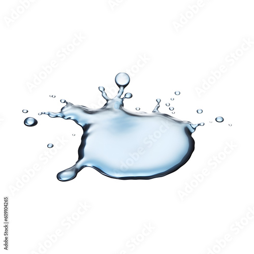 Spilled water drop on the floor isolated on white or transparent background, png