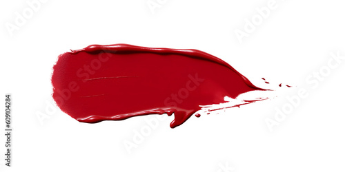 Red lipstick swatch isolated on white or transparent background, png