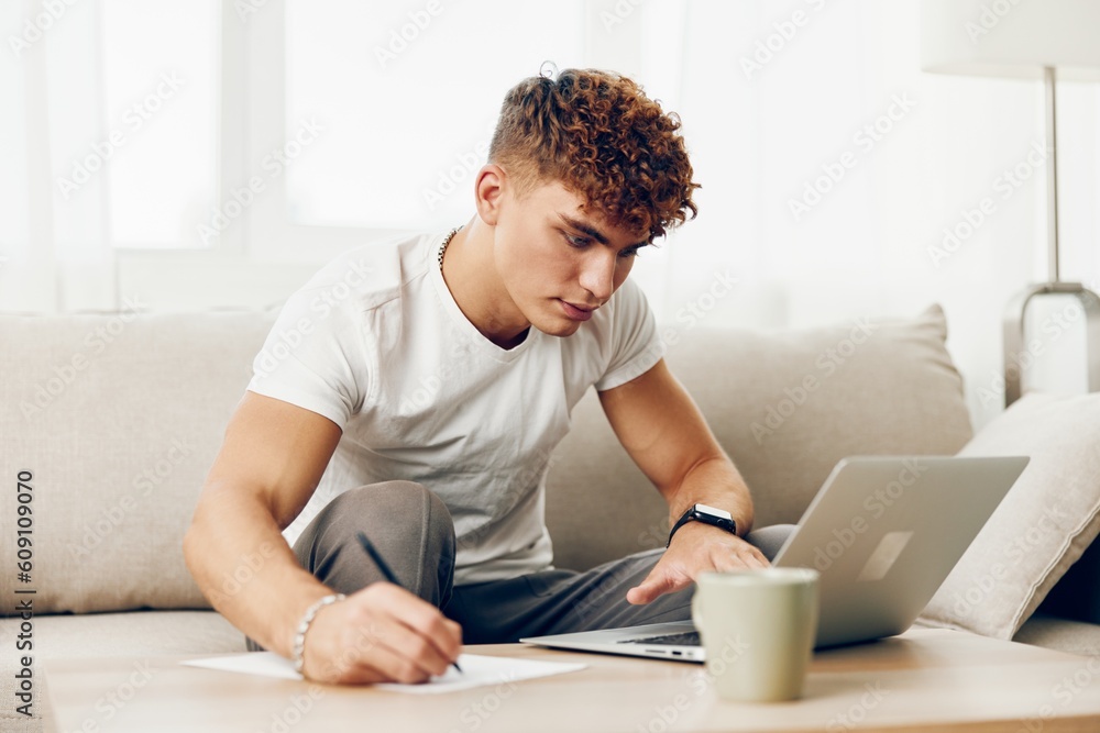 man interior call computer cyberspace lifestyle person couch job laptop looking typing man interior call computer cyberspace lifestyle person couch job laptop looking typing