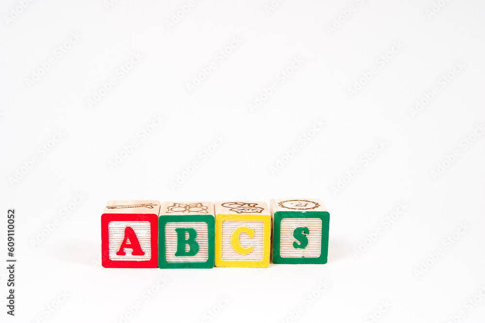 abc's  in childs blocks