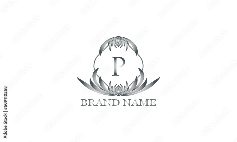 Vector floral logo design with initial letter P for flower shop, cosmetics, organic, eco concepts, health, spa, restaurant, hotel, business Vector floral logo design with initial letter P for flower shop, cosmetics, organic, eco concepts, health, spa, restaurant, hotel, business
