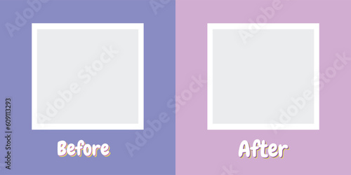 Template before and after background. Comparison card with empty space. Vector illustration