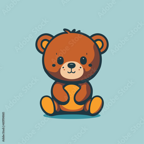 Cartoon illustration of baby bear, can be use as logo