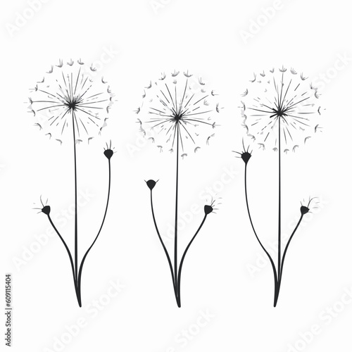Exquisite dandelion vector artwork with precise lines.
