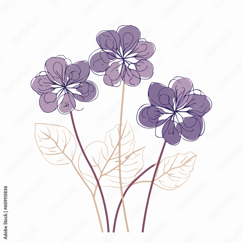 Bold outline of a hydrangea rendered in vector format. Bold outline of a hydrangea rendered in vector format.