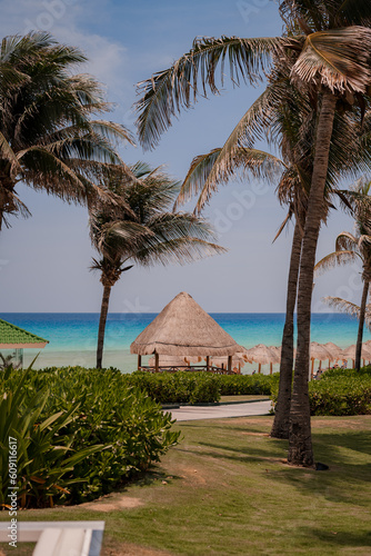 Palmeras y playa en Cancún