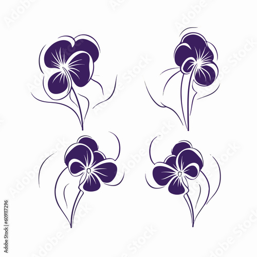 Charming vector illustration of a pansy blossom.