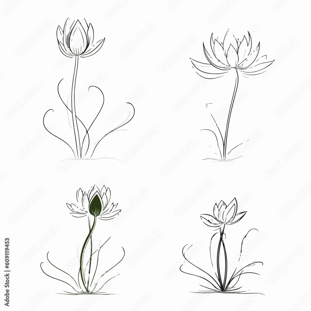 Elegant water lily illustration rendered in vector. Elegant water lily illustration rendered in vector.